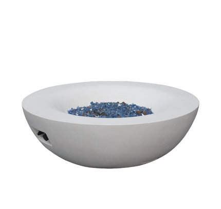 42 Inch Outdoor Concrete Propane gas Fire Pit bowl in Antique white color