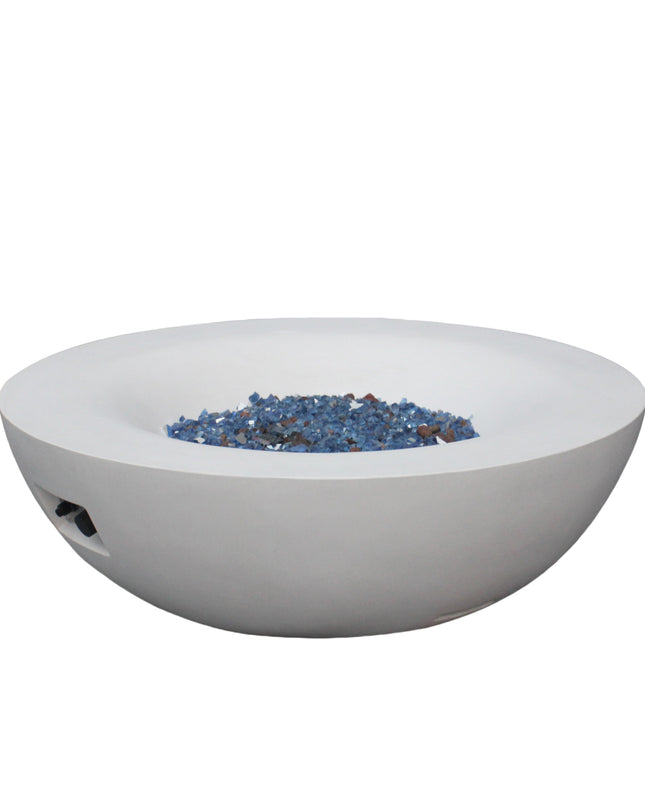 42 Inch Outdoor Concrete Propane gas Fire Pit bowl in Antique white color