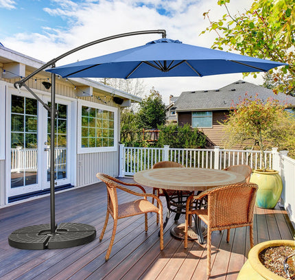 10 Ft Offset Umbrella with 8 Ribs Cantilever and Cross Base