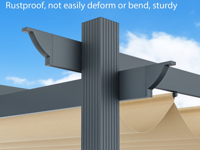 10 x 13 Feet Outdoor Aluminum Retractable Pergola Canopy Shelter