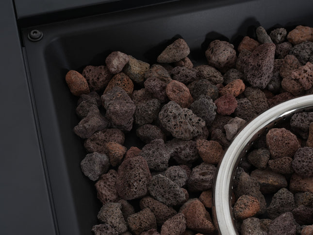 30-Inch Square Propane Fire Pit Table | Black | 40,000 BTU