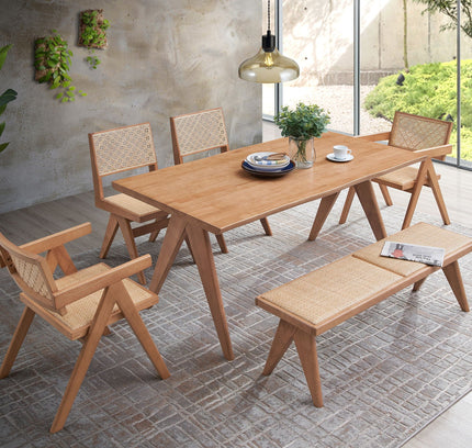 Velentina - 5 Pieces Patio / Outdoor Dining Set - Natural