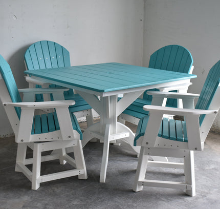 Dutch Country Patio 5-Piece Adirondack Swivel Chair Dining Set