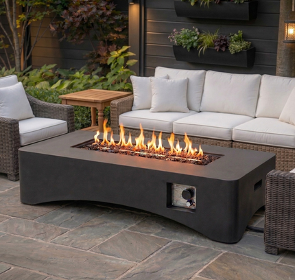 56" Rectangular Propane Fire Pit Table