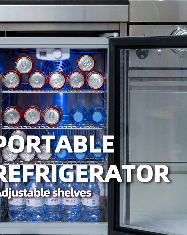 Castelle Flame 44-Inch 6-Burner 85K BTU Stainless Steel Outdoor BBQ Kitchen Island Grill With Wine Cooler, Rotisserie Kit, And Storage Cabinets