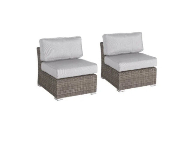 Contemporary Outdoor Rattan Wicker Sectional Seating Group With Cushions