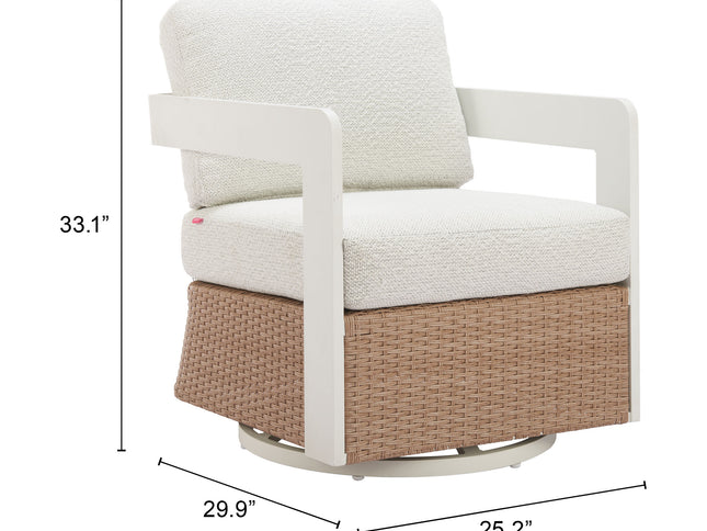 Gelo Swivel Chair White & Brown