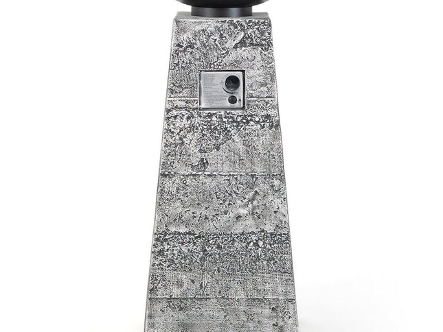 48" Outdoor Propane Fire Bowl Column with Cover & Lava Rocks, 30K BTU