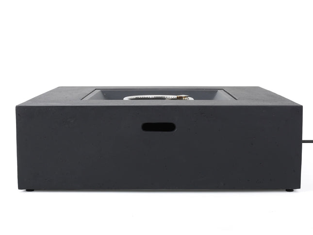 Outdoor 50,000 BTU Propane Fire Pit with Tank Holder, Dark Grey Concrete Finish