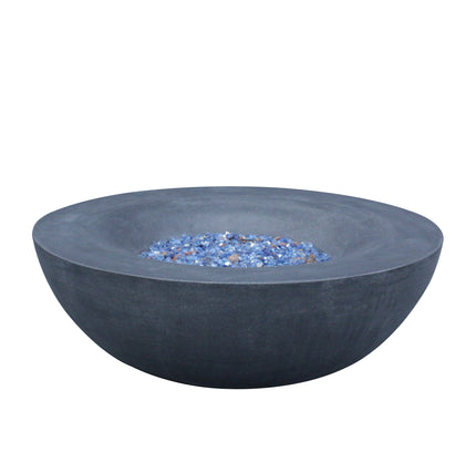 42 Inch Outdoor Concrete Propane gas Fire Pit bowl in Dark Gray color