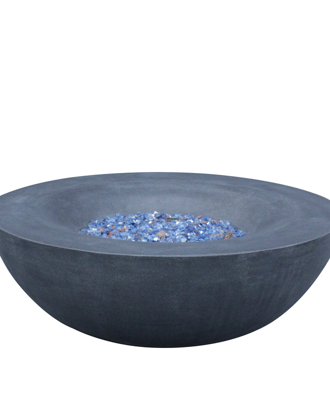 42 Inch Outdoor Concrete Propane gas Fire Pit bowl in Dark Gray color