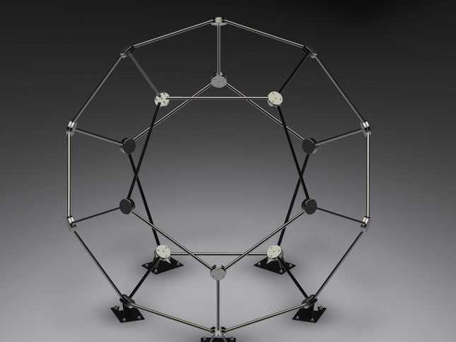 CNC Planet - 16 Ft Tall Stainless Skeleton Dodecahedron