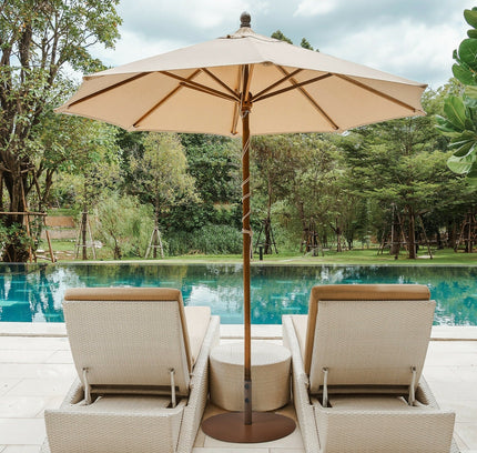 29.5" Outdoor Steel Umbrella Base Stand for Backyard and Poolside