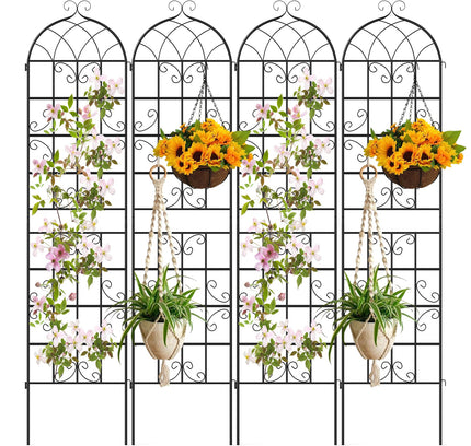 4 Pack 86" x 20" Metal Garden Trellis for Outdoor Climbing Plants