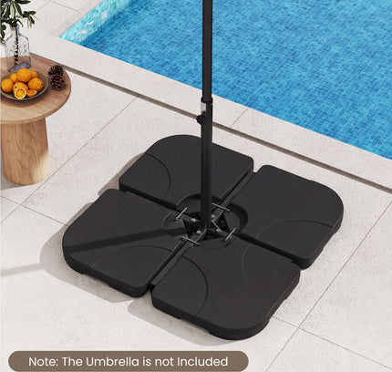 4-Piece Cantilever Offset Base 164 lb Heavy-Duty Square w/ U-Locking Pins-Black