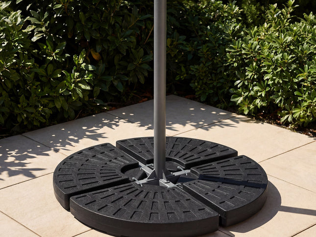4-Piece Patio Umbrella Base 140 lb Heavy-Duty with U-Locking Pins-Black