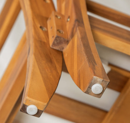 6-Piece Acacia Wood Outdoor Modular Sectional with Daybed Configuration & Tea Table