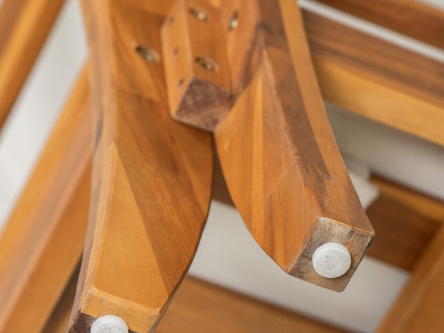 6-Piece Acacia Wood Outdoor Modular Sectional with Daybed Configuration & Tea Table