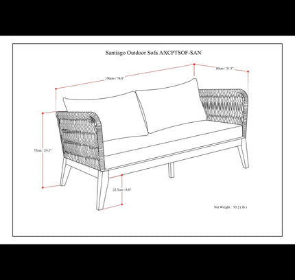 Santiago - Outdoor Sofa - Slate Gray