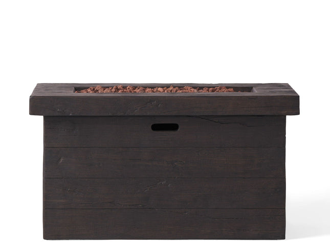 Custer Rectangular Propane Fire Pit Table | Brown