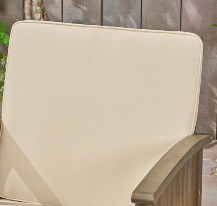 5-Piece Acacia Wood Outdoor Club Chair Dining Set with Round Table — Grey