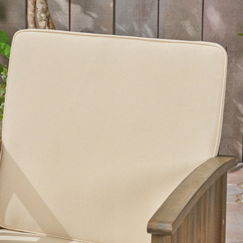 5-Piece Acacia Wood Outdoor Club Chair Dining Set with Round Table — Grey