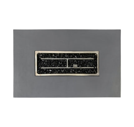 Volon Modern Rectangular Fire Pit Table in Light Gray