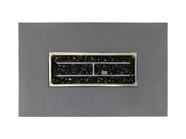 Volon Modern Rectangular Fire Pit Table in Light Gray