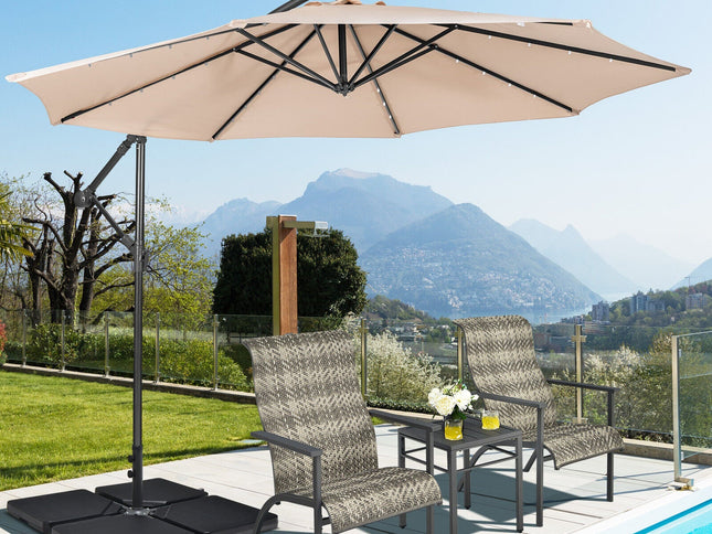 4-Piece 13L Cantilever Offset Patio Umbrella Base with Easy-Fill Spouts