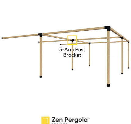 Pergola 5-Arm Post Bracket (for 4x4 Wood Posts)