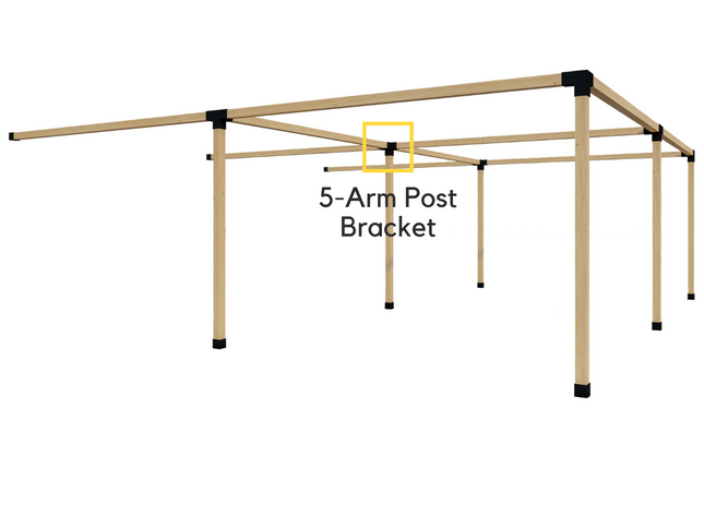 Pergola 5-Arm Post Bracket (for 4x4 Wood Posts)