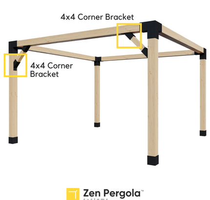 Pergola Support Bracket (for 4x4 Wood Posts)