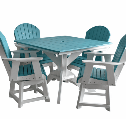 Dutch Country Patio 5-Piece Adirondack Swivel Chair Dining Set