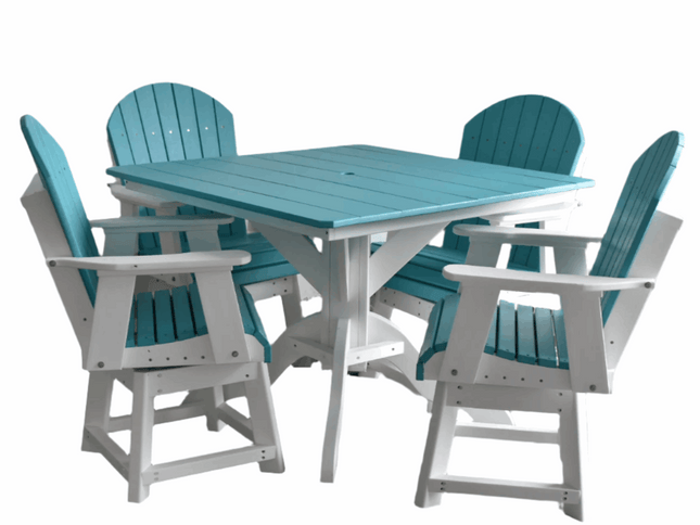 Dutch Country Patio 5-Piece Adirondack Swivel Chair Dining Set