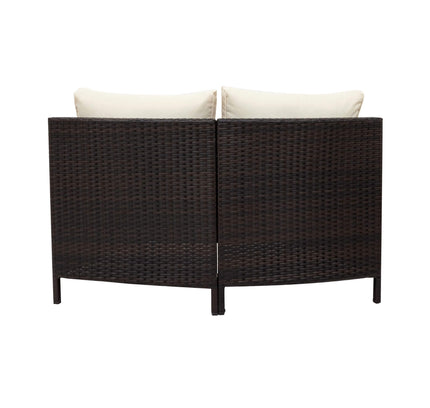 Alora Premium 5-Piece All-Weather Half-Moon Outdoor Rattan Wicker Patio Sectional Sofa Furniture Set With Tempered Glass Table