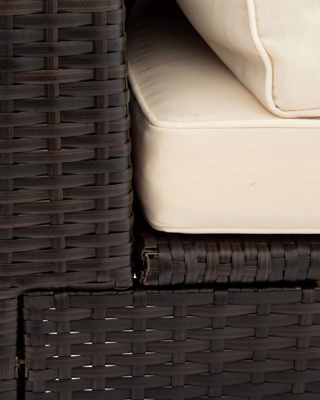 Alora Premium 5-Piece All-Weather Half-Moon Outdoor Rattan Wicker Patio Sectional Sofa Furniture Set With Tempered Glass Table