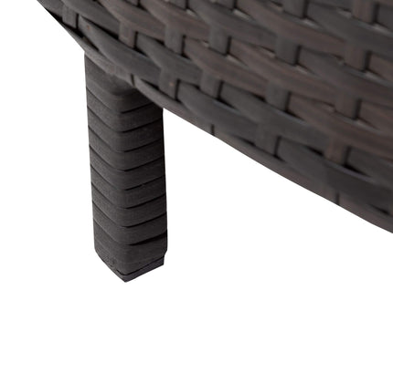 Alora Premium 5-Piece All-Weather Half-Moon Outdoor Rattan Wicker Patio Sectional Sofa Furniture Set With Tempered Glass Table