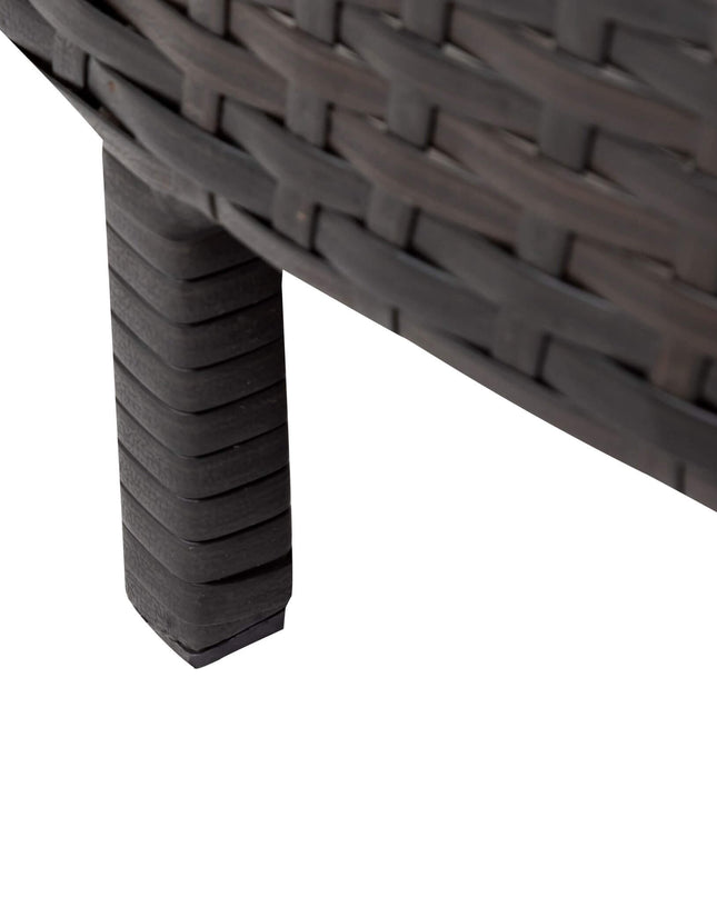 Alora Premium 5-Piece All-Weather Half-Moon Outdoor Rattan Wicker Patio Sectional Sofa Furniture Set With Tempered Glass Table