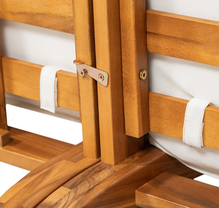 6-Piece Acacia Wood Outdoor Modular Sectional with Daybed Configuration & Tea Table