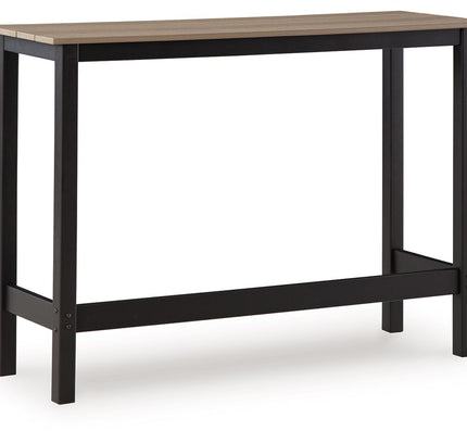 Shoreline Beach - Outdoor Counter Table And 2 Barstools (Set of 3) - Black / Beige