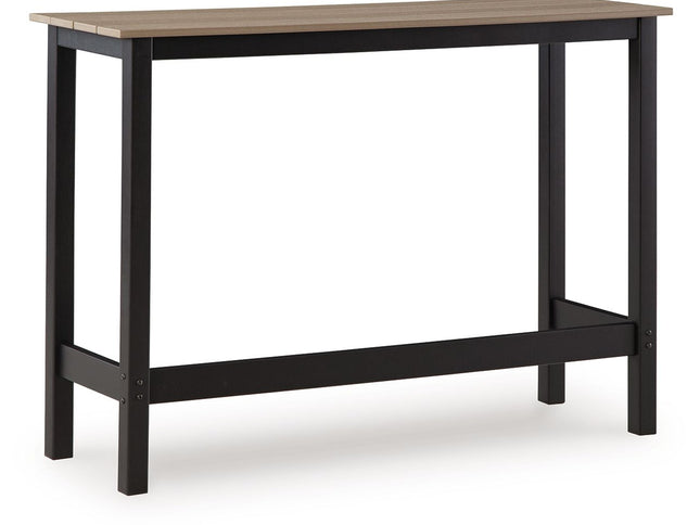 Shoreline Beach - Outdoor Counter Table And 2 Barstools (Set of 3) - Black / Beige