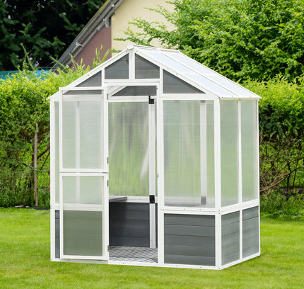 76''x48''x86'' Walk-In Polycarbonate Greenhouse for Patio & Backyard Gardening