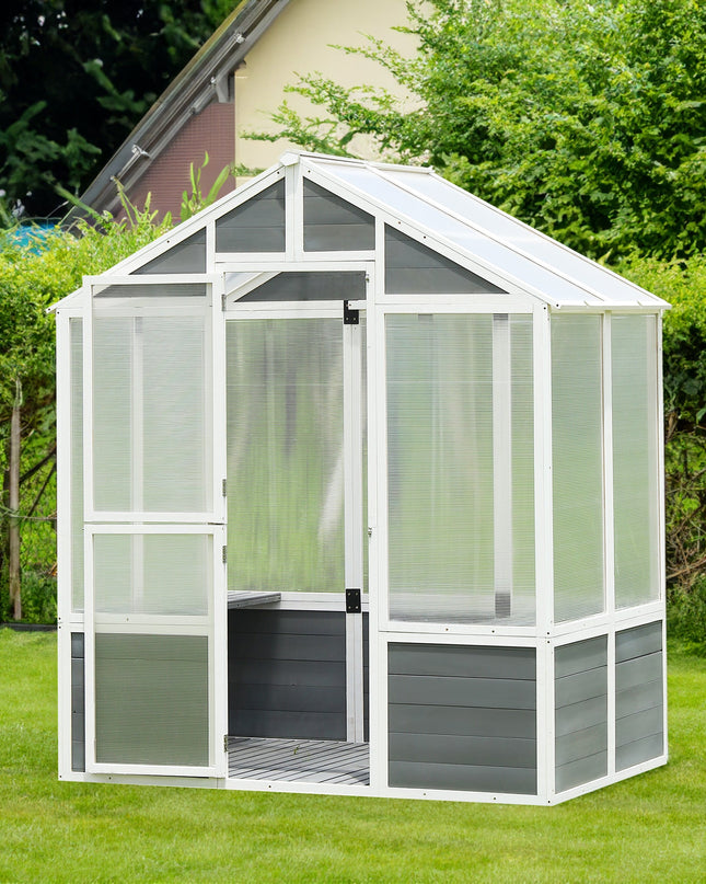 76''x48''x86'' Walk-In Polycarbonate Greenhouse for Patio & Backyard Gardening