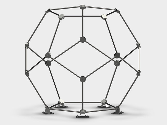CNC Planet - 16 Ft Tall Stainless Skeleton Dodecahedron