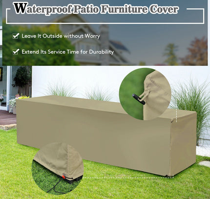 8-Piece Outdoor Rattan Patio Set with Storage Box, Waterproof Cover & Ottomans — Off White