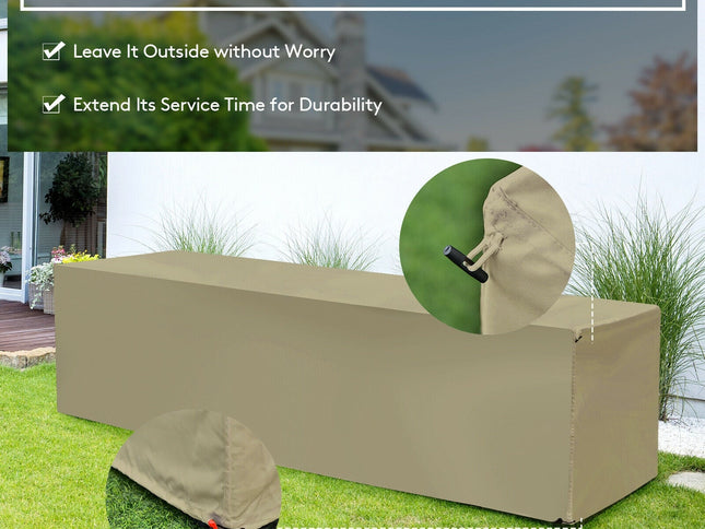 8-Piece Outdoor Rattan Patio Set with Storage Box, Waterproof Cover & Ottomans — Off White