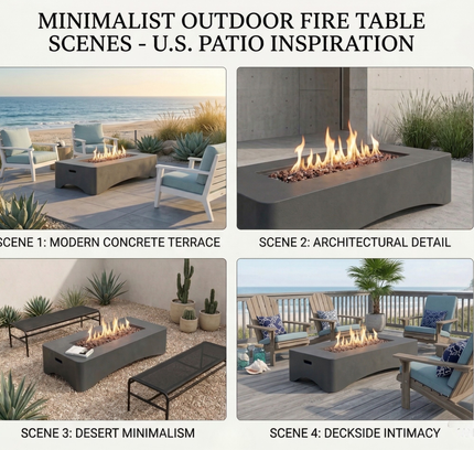 56" Rectangular Propane Fire Pit Table