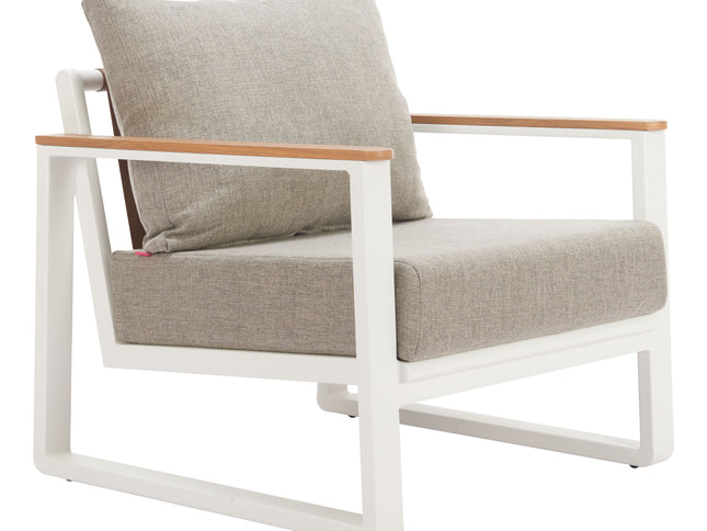Welt Armchair Taupe & White