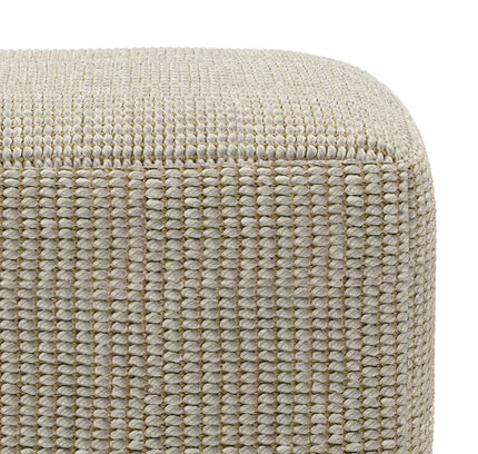 Zelma - Square Woven Outdoor / Indoor Pouf - Cream / Natural