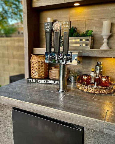 KoKoMo Outdoor Kitchen Pavilion – 20'x20' Luxury BBQ Island with 70" TV, Bar, Grill, Kegerator & More
